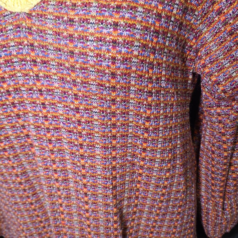 Vintage 70s handmade rainbow Knit A Line Dress size large - Picture 3 of 7